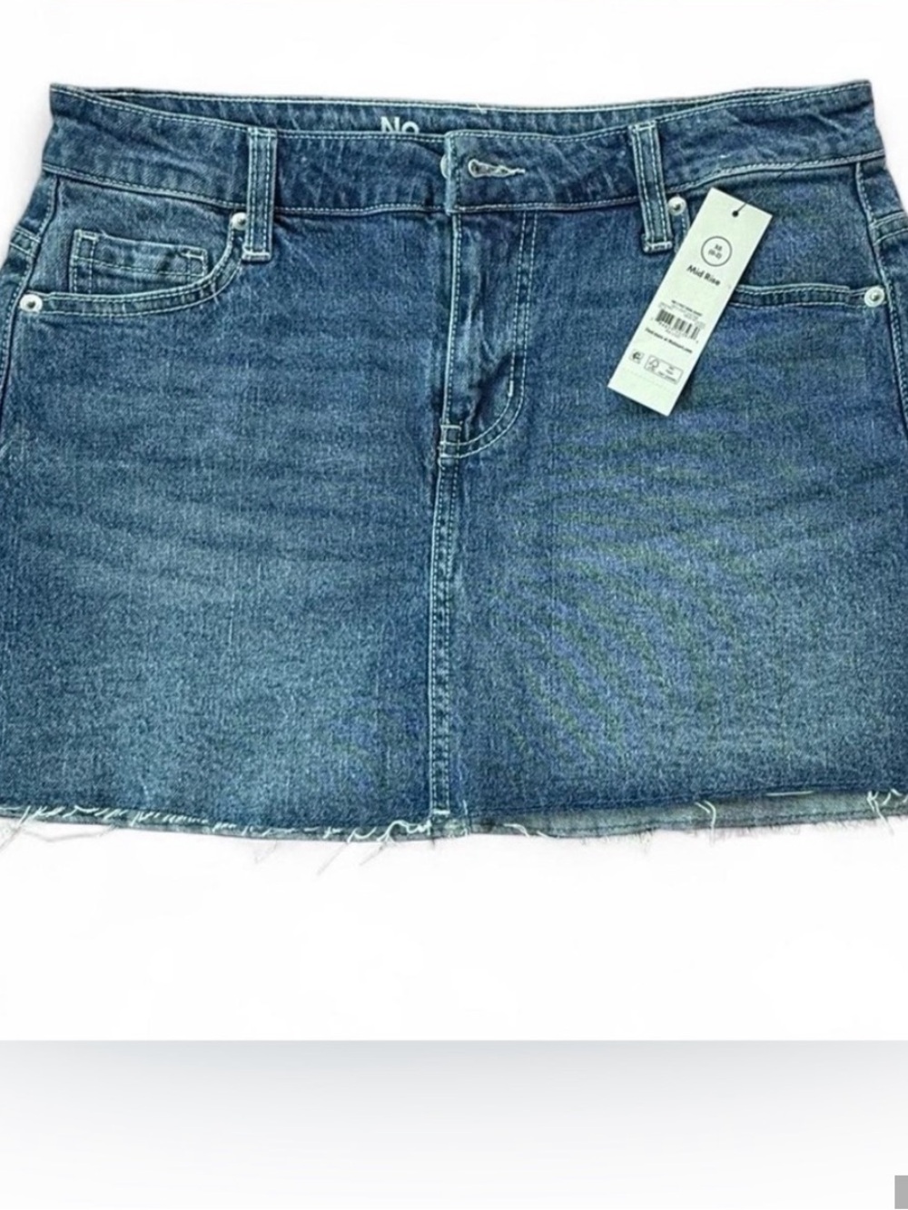 No Boundaries Distressed Blue Denim Mini Skirt